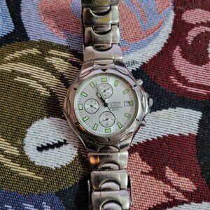 Citizen WR50 Silver Dial Chronograph Watch - For Parts & Repair